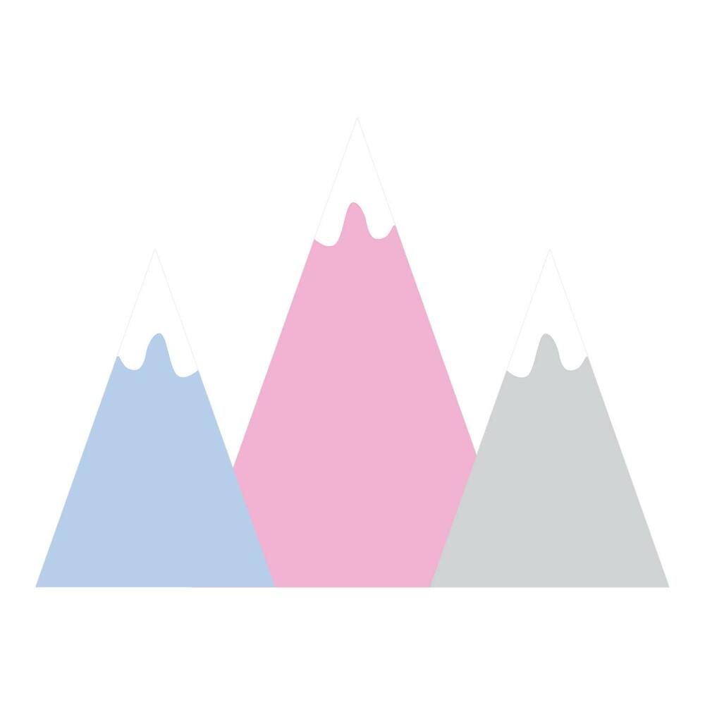 Gyerekszobai fali dekorációk 60x105 Pasztell hegyek illusztrációja hófödte csúcsokkal