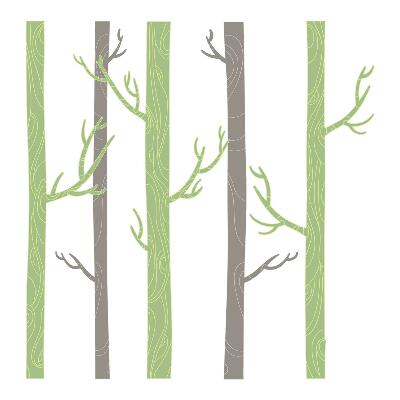 Gyerekszobai fali dekorációk 60x87 Természet egy pasztellszínű erdőben díszfákkal