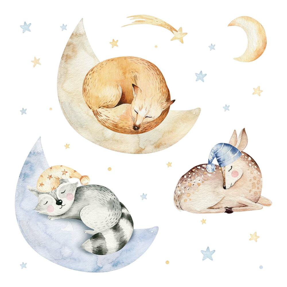 Faltetoválások 60x86 Akvarell erdei állatok pasztell térben