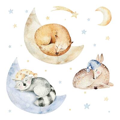 Faltetoválások 60x86 Akvarell erdei állatok pasztell térben