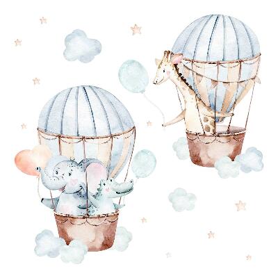 Gyerekszobai fali dekorációk 60x88 Akvarell lufik díszítő elemekkel