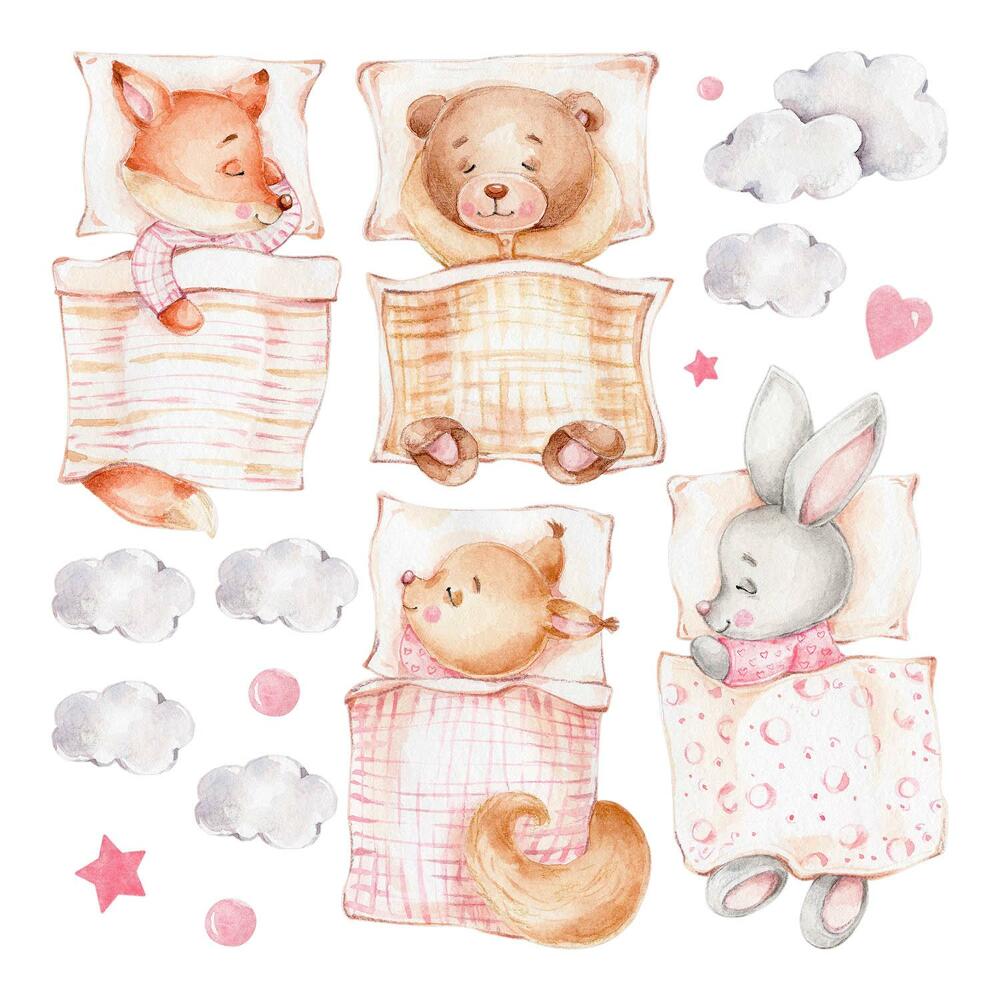 Faltetoválások 60x81 Pasztell akvarell állatok bájos stílusban