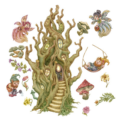 Faltetoválások 60x80 Törpék és tündérek a varázslatos erdőben