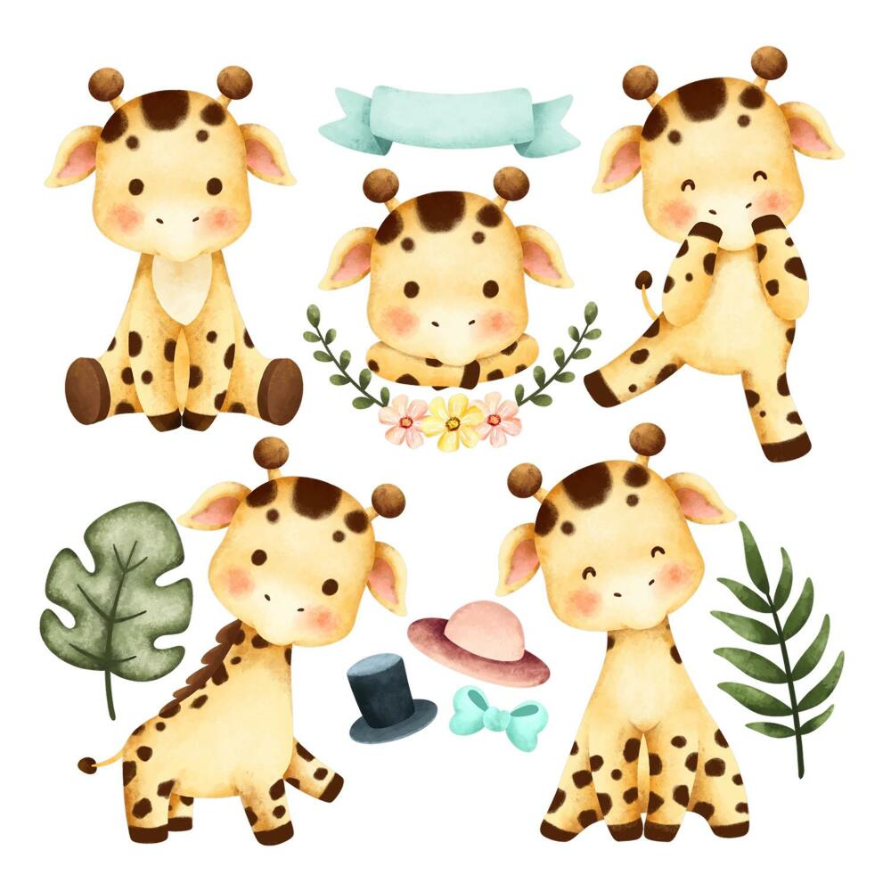 Faltetoválások 100x169 Bájos szafari állatok pasztell színekben