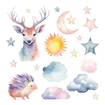 Faltetoválások 100x110 Állatok és az ég akvarell stílusban