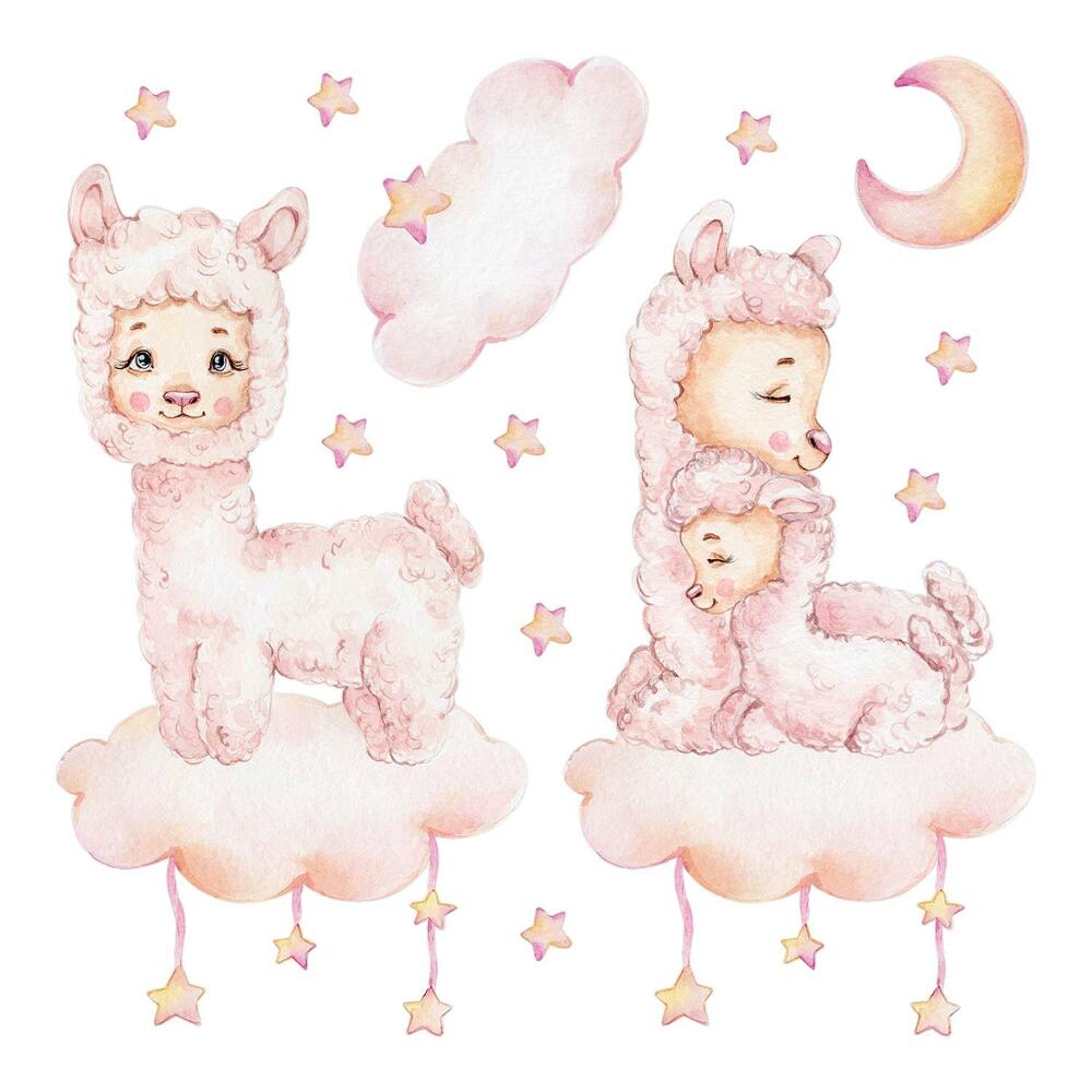 Faltetoválások 100x180 Akvarell juhok pasztell felhőkben