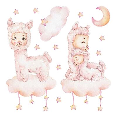 Faltetoválások 100x180 Akvarell juhok pasztell felhőkben