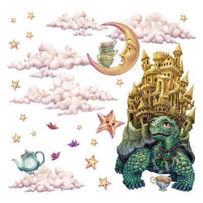 Gyerekszoba falmatricák 130x168 A fauna rajzfilm univerzuma