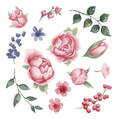 Matricák gyerekeknek 130x166 Finom pünkösdi rózsák akvarell változatban