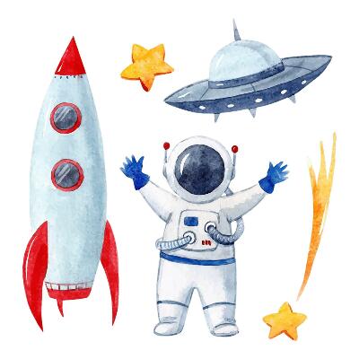 Matricák gyerekeknek 130x221 Pasztell univerzum akvarell stílusban