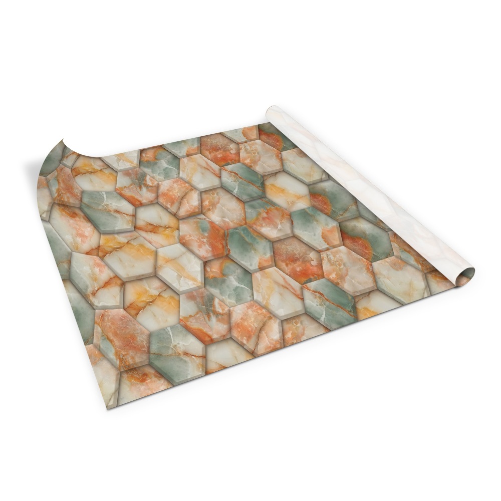 Öntapadós bútor matrica Márvány méhsejtek