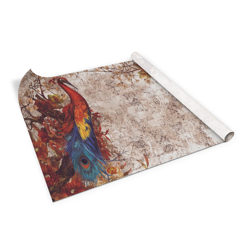 Bútor dekor matrica Páva vintage művészet