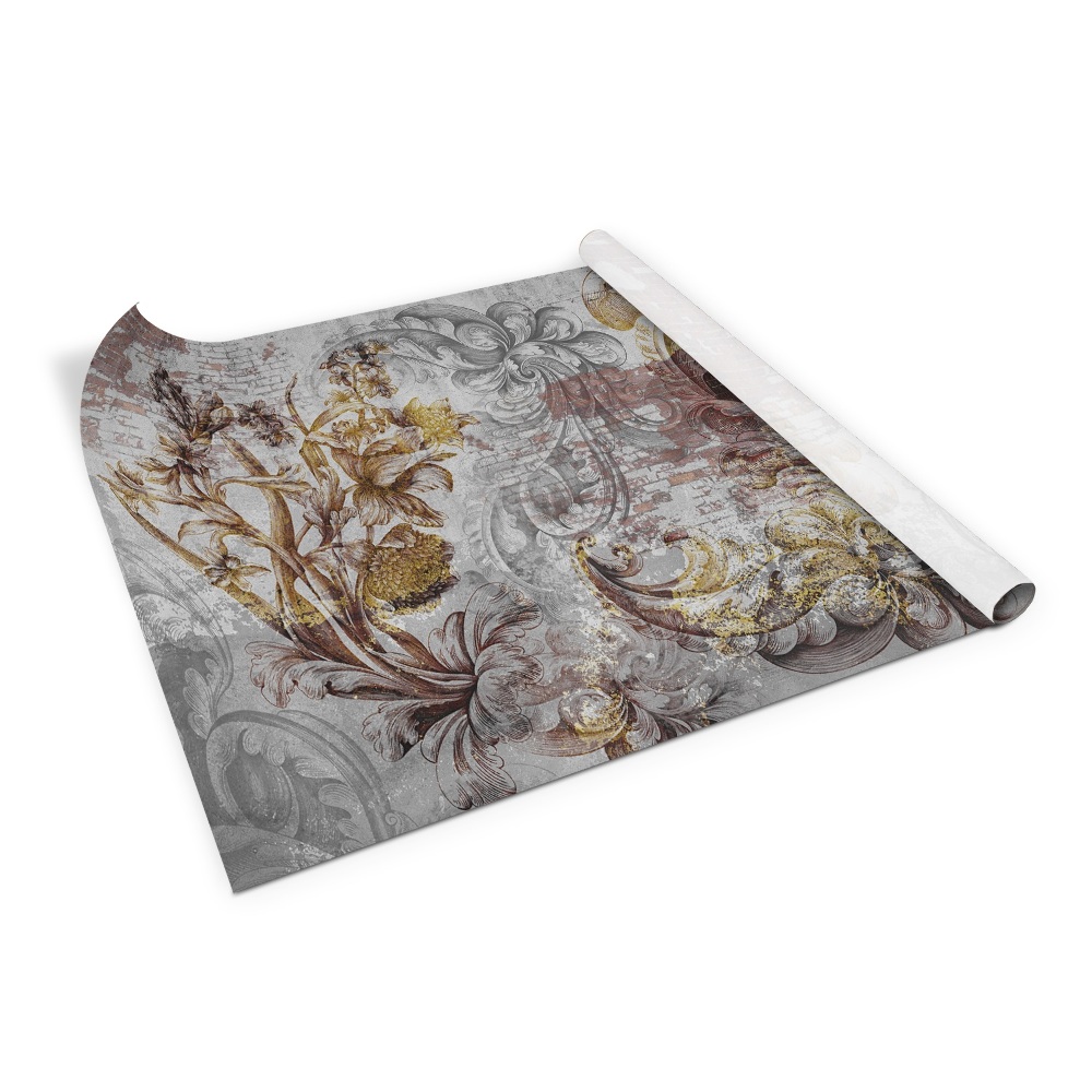 Öntapadós bútormatrica Régi fali virágos falfestmény