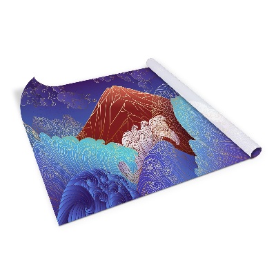 Öntapadós bútor matrica Hegyi hullámok ázsiai stílusban