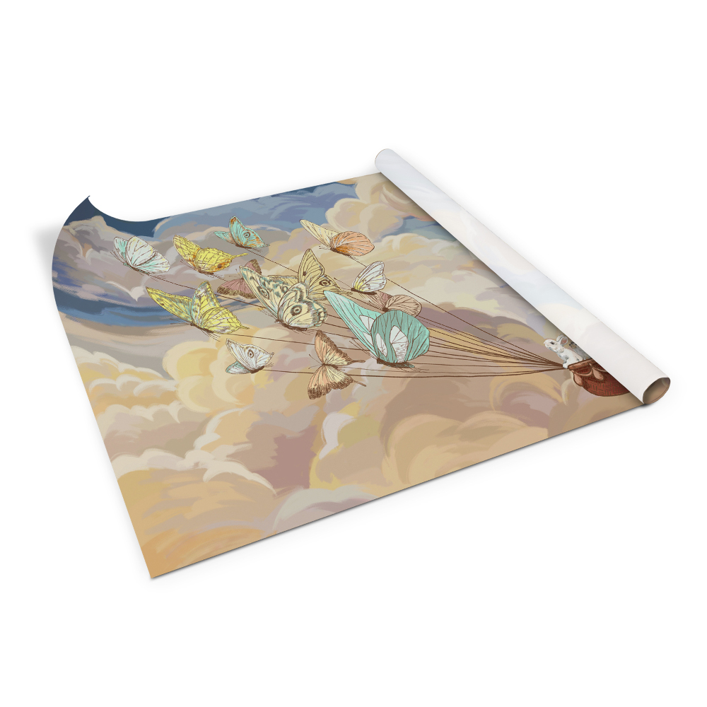 Öntapadós bútormatrica Pillangók, nyúl, mackó, ég