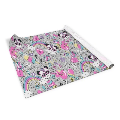 Öntapadós bútormatrica Panda szivárvány gyémántok