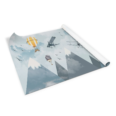 Öntapadós bútor matrica Repülőgép és léggömbök