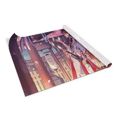 Bútor dekor matrica Anime lány és macska