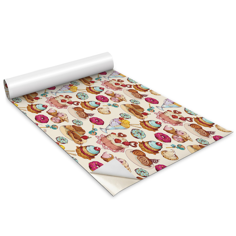 Öntapadós bútor matrica Színes édességek