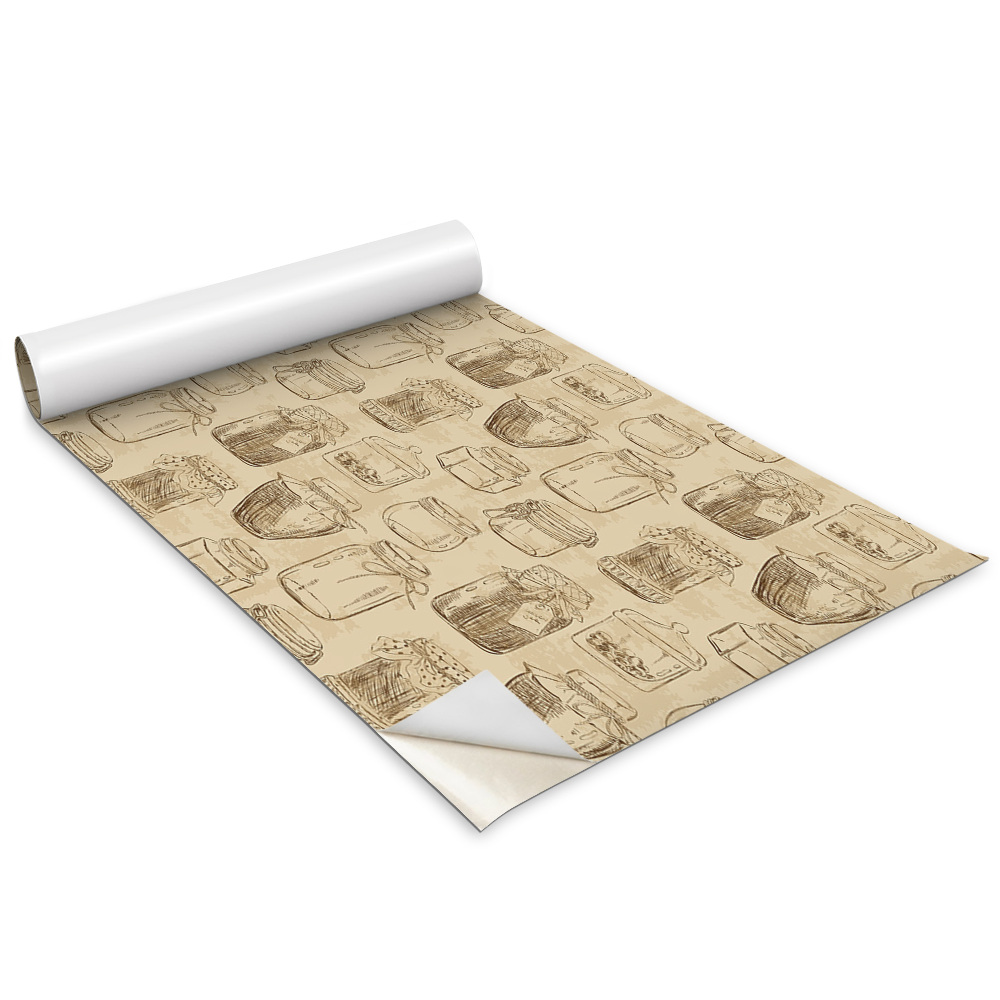 Öntapadós bútor matrica Üvegedény barna háttéren