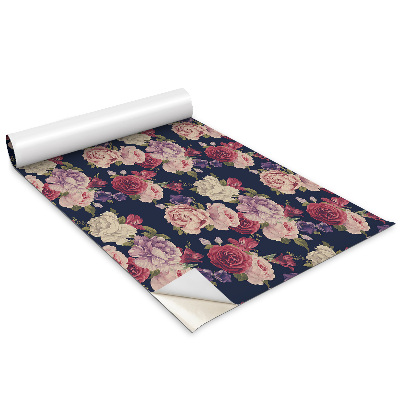 Öntapadós bútor matrica Színes rózsaszín virágok