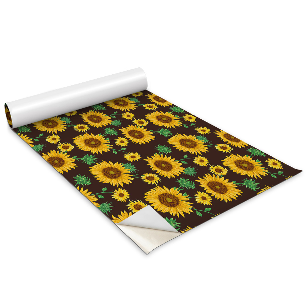 Öntapadós bútor matrica Sárga napraforgók