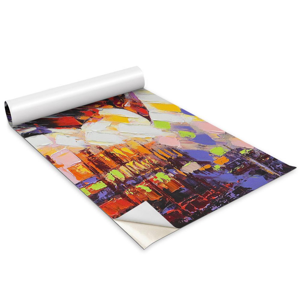 Öntapadós bútor matrica Festett pár esernyő alatt