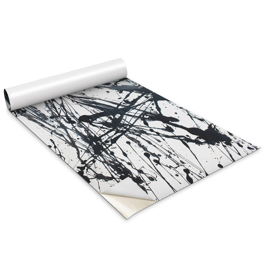 Öntapadós bútor matrica Fekete ecset fröccsenések