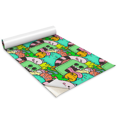 Öntapadós bútor matrica Vidám színes lény