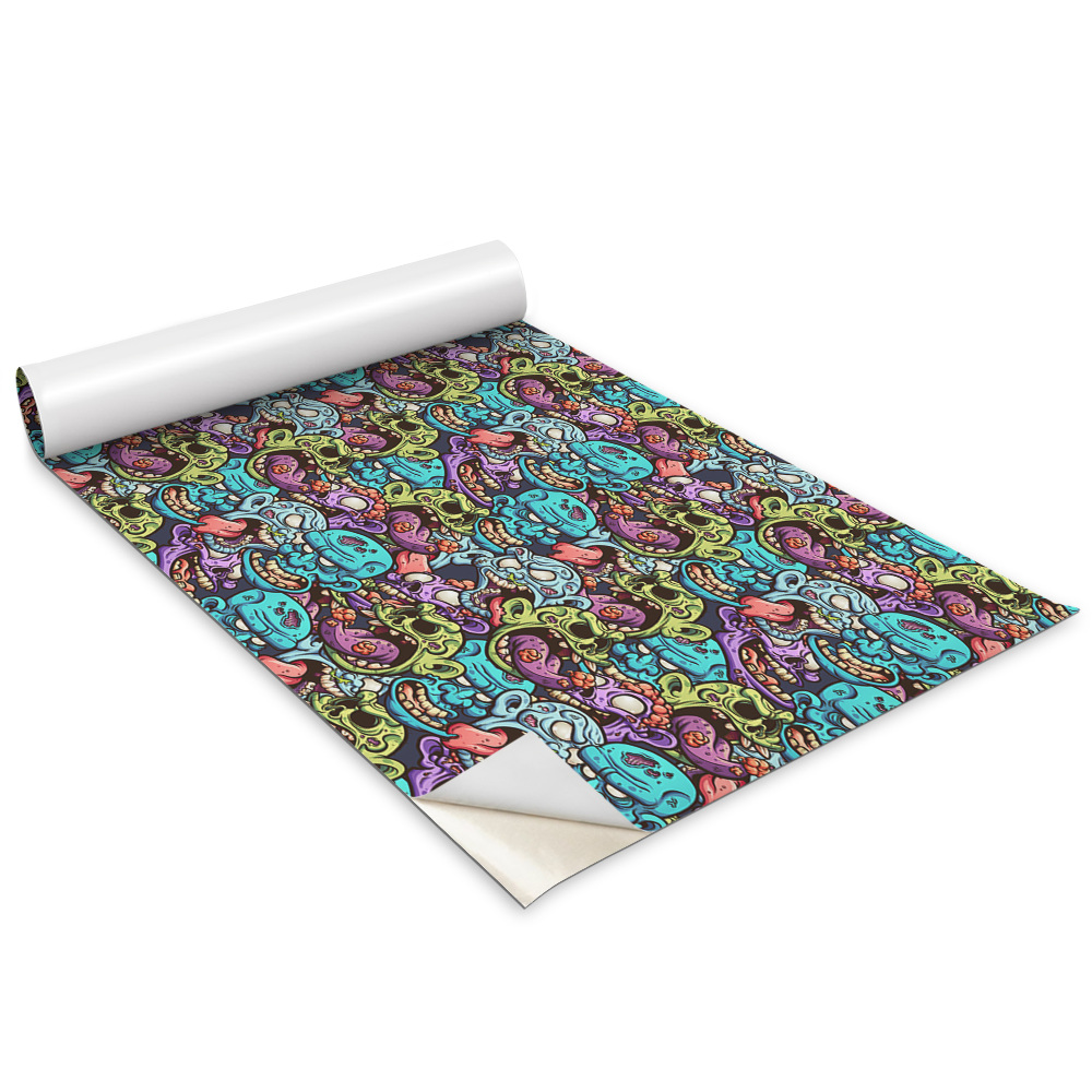 Öntapadós bútor matrica Színes zombik