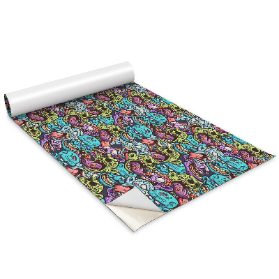 Öntapadós bútor matrica Színes zombik