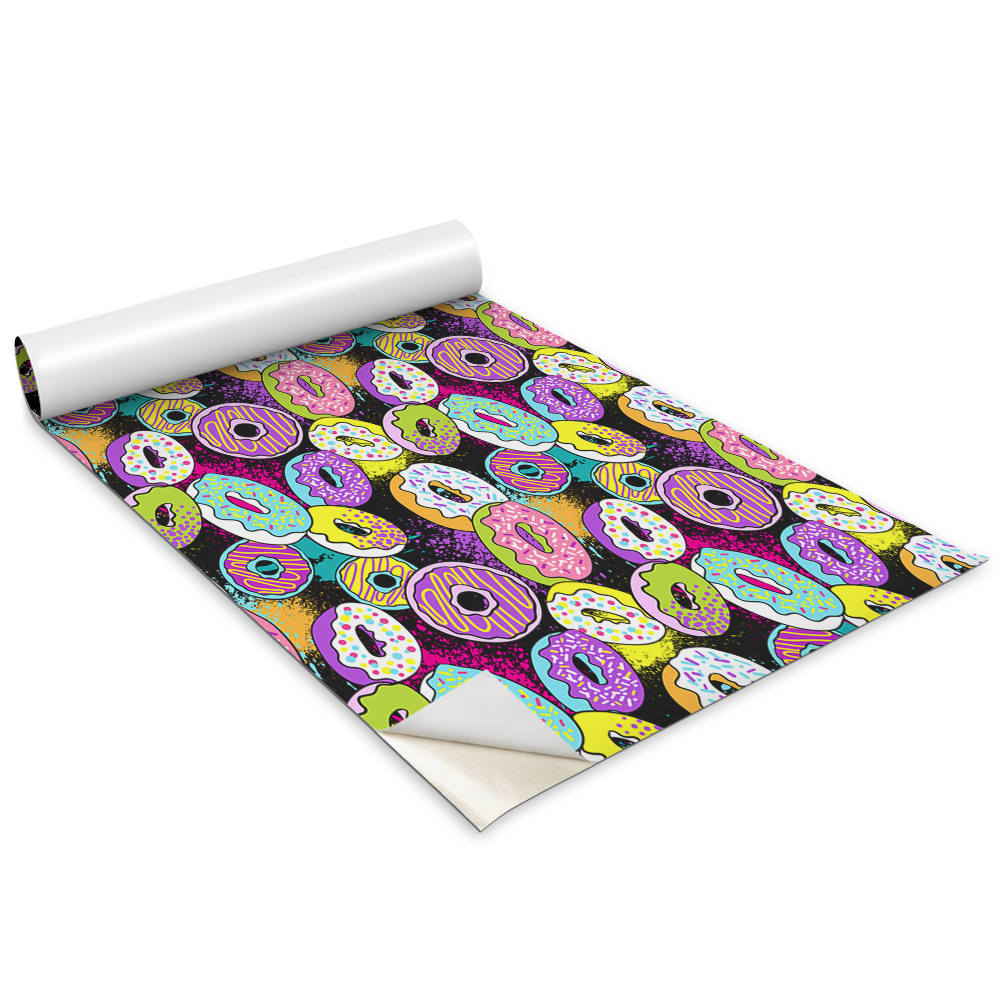 Öntapadós bútor matrica Színes fánkok