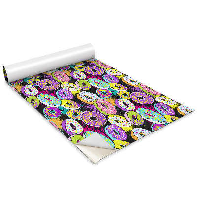 Öntapadós bútor matrica Színes fánkok