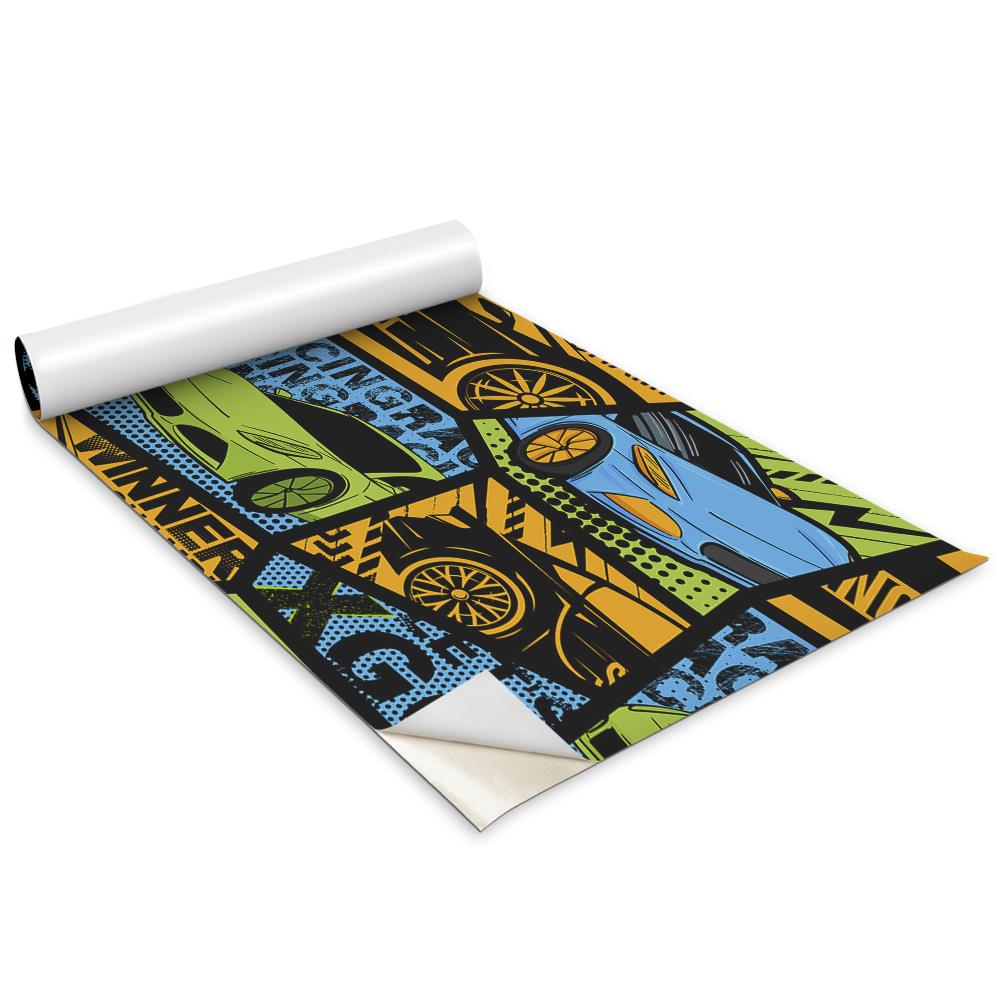 Öntapadós bútor matrica Versenyautók egy tinédzser szobájába