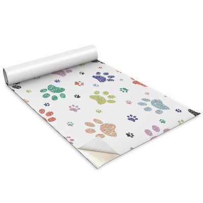 Öntapadós bútor matrica Aranyos színes kutyamancsok