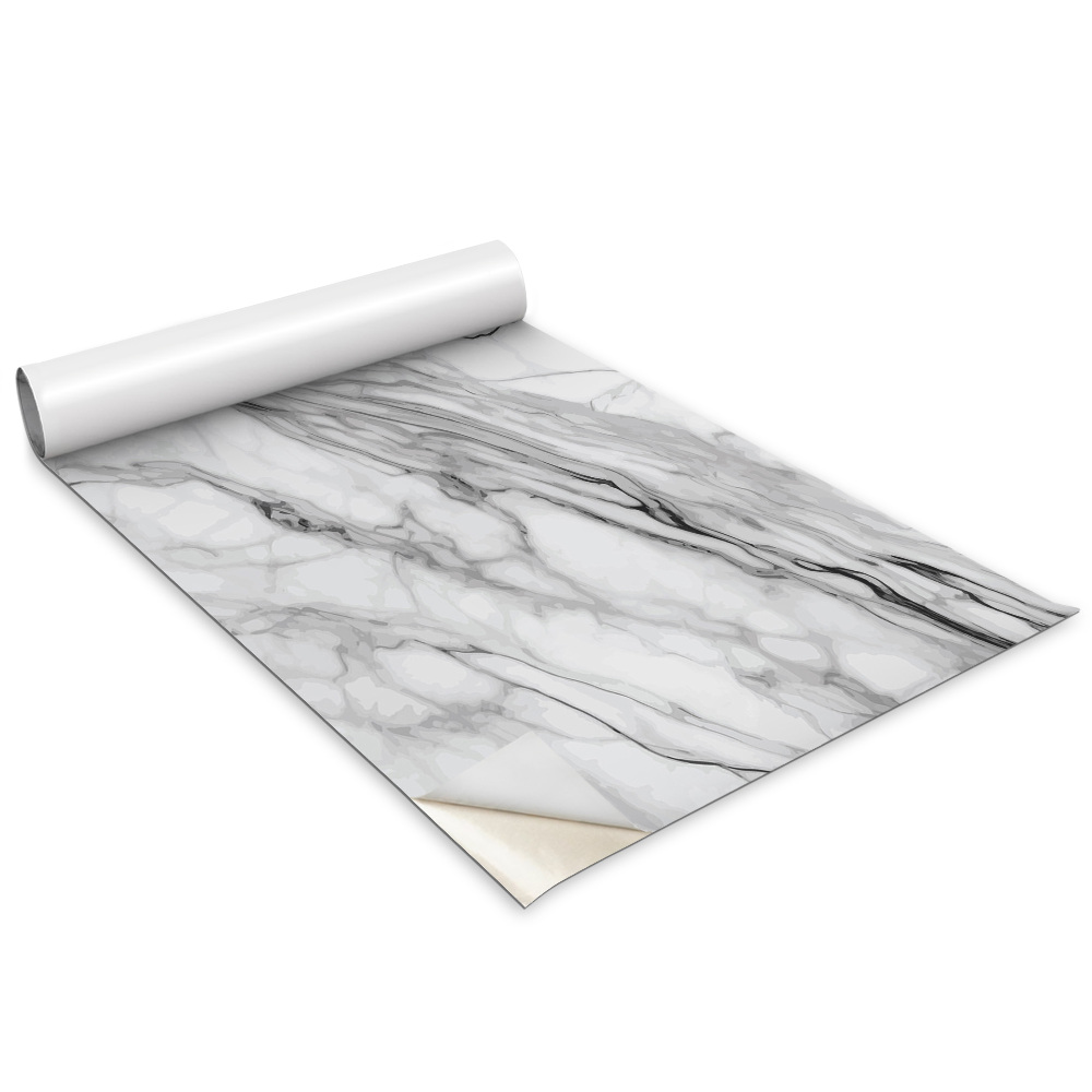 Öntapadós bútor matrica Világos márvány fekete erekkel