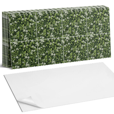 Falpanel Virágminta levelekkel