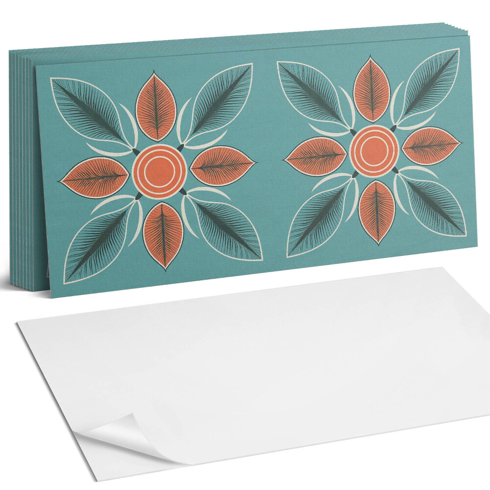 Falpanel Virágminta levelekkel