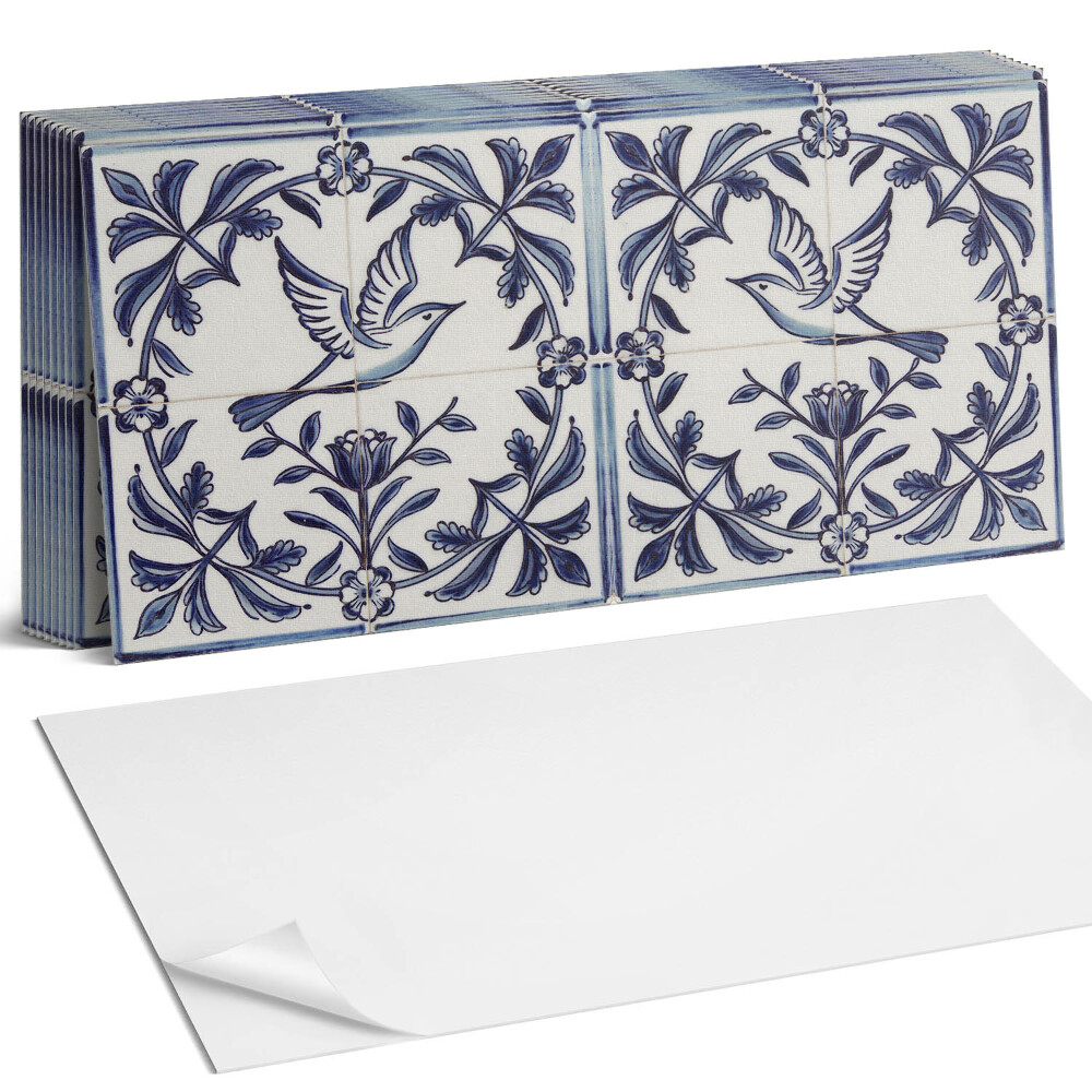 Falpanel Madár a növények között motívum