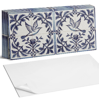 Falpanel Madár a növények között motívum