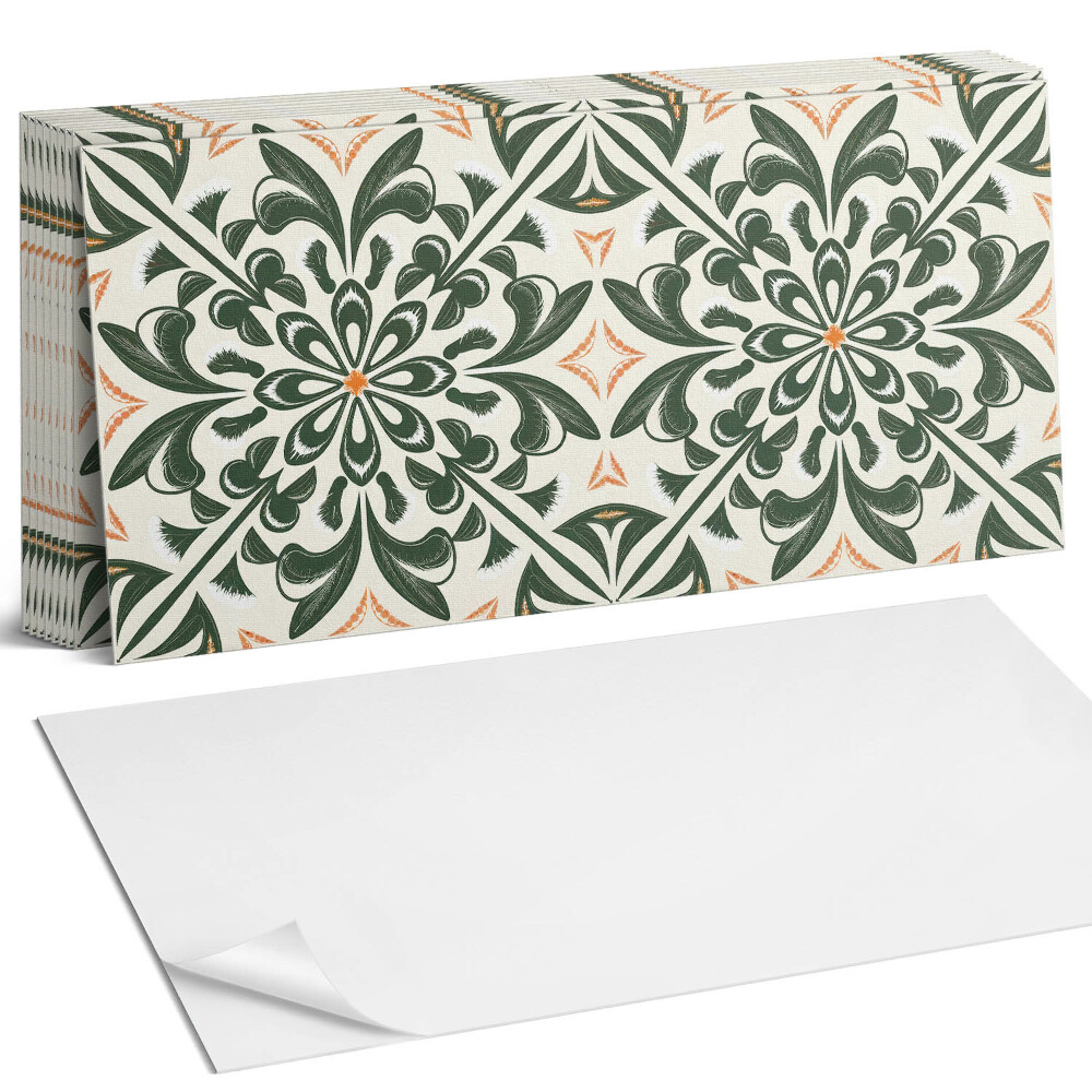 Falpanel Virágminta levelekkel