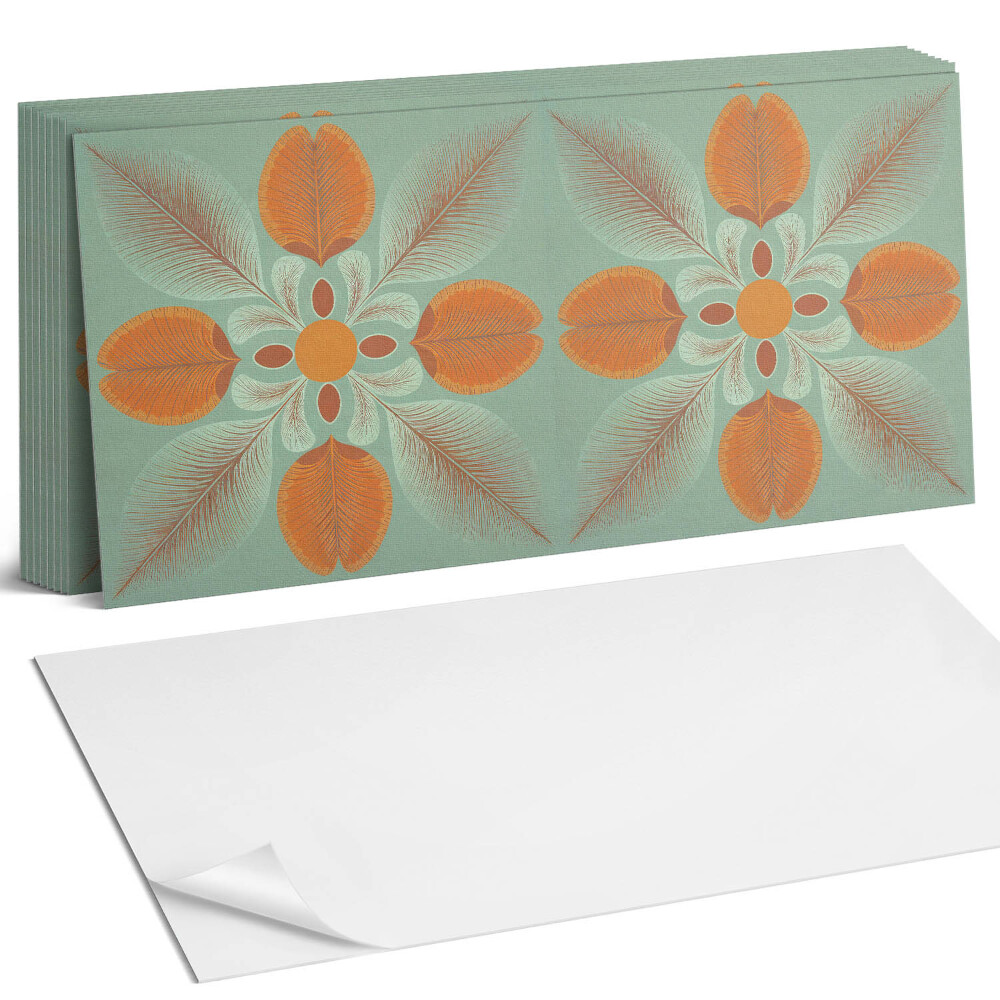 Dekorpanel falra Virágminta levelekkel