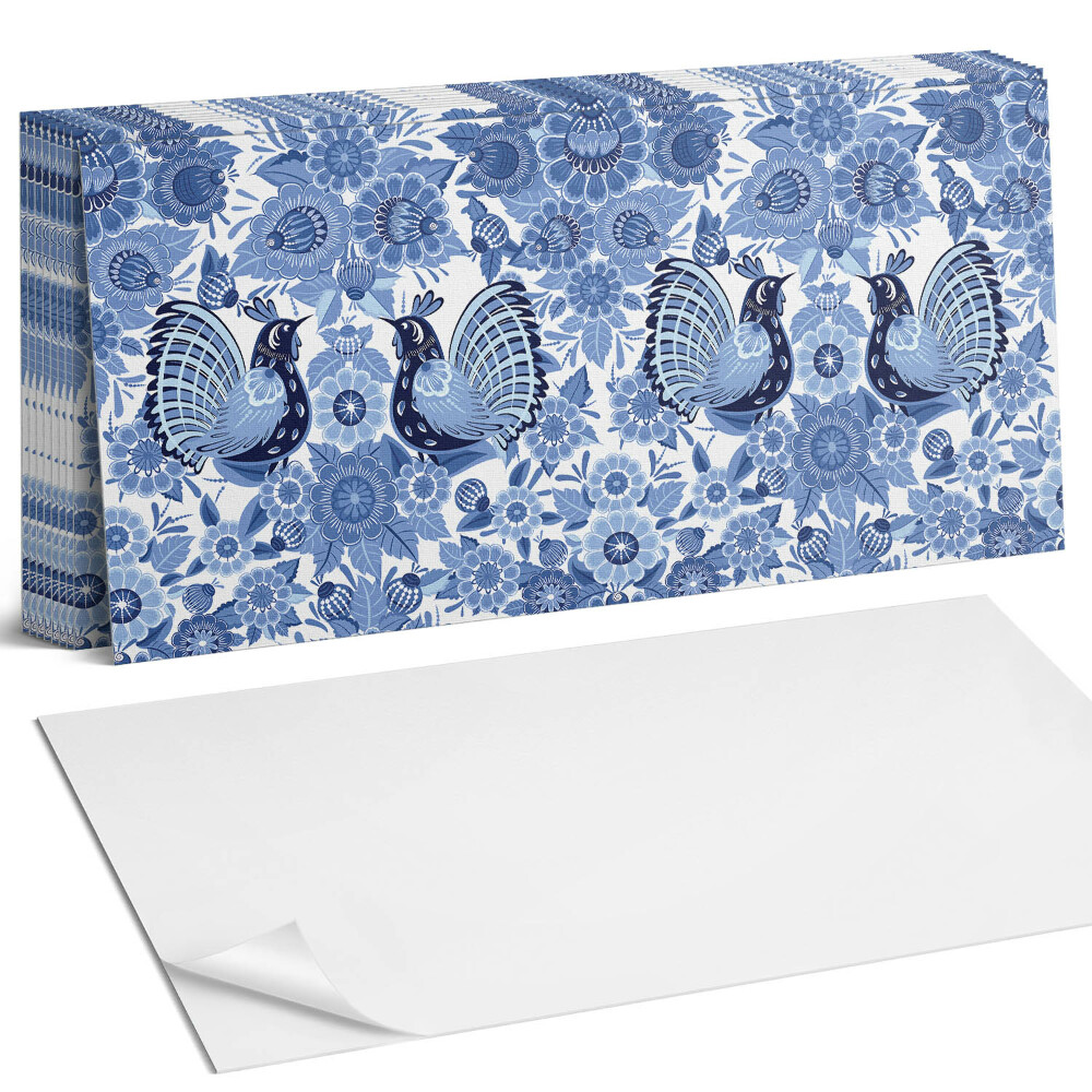 Öntapadó falburkolat Madarak és virágok mintája