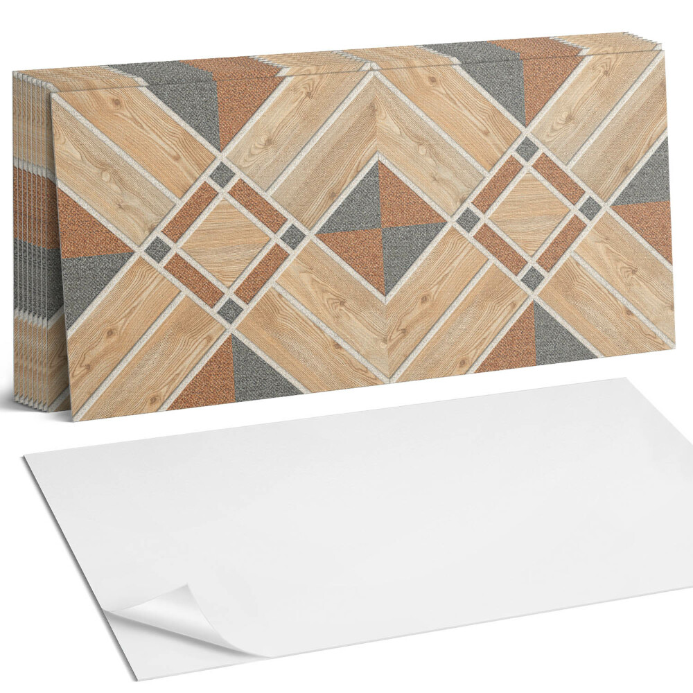 Falpanel Geometrikus minta fával