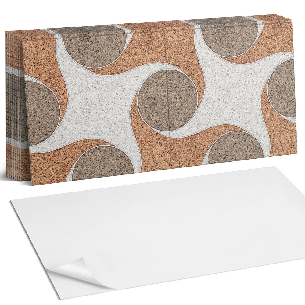 Falpanel Körökkel és hullámokkal díszített minta