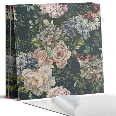 Öntapadó falburkolat négyzet Virágminta a háttérben