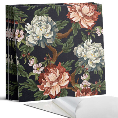 Pvc falburkolat négyzet Virágminta a háttérben