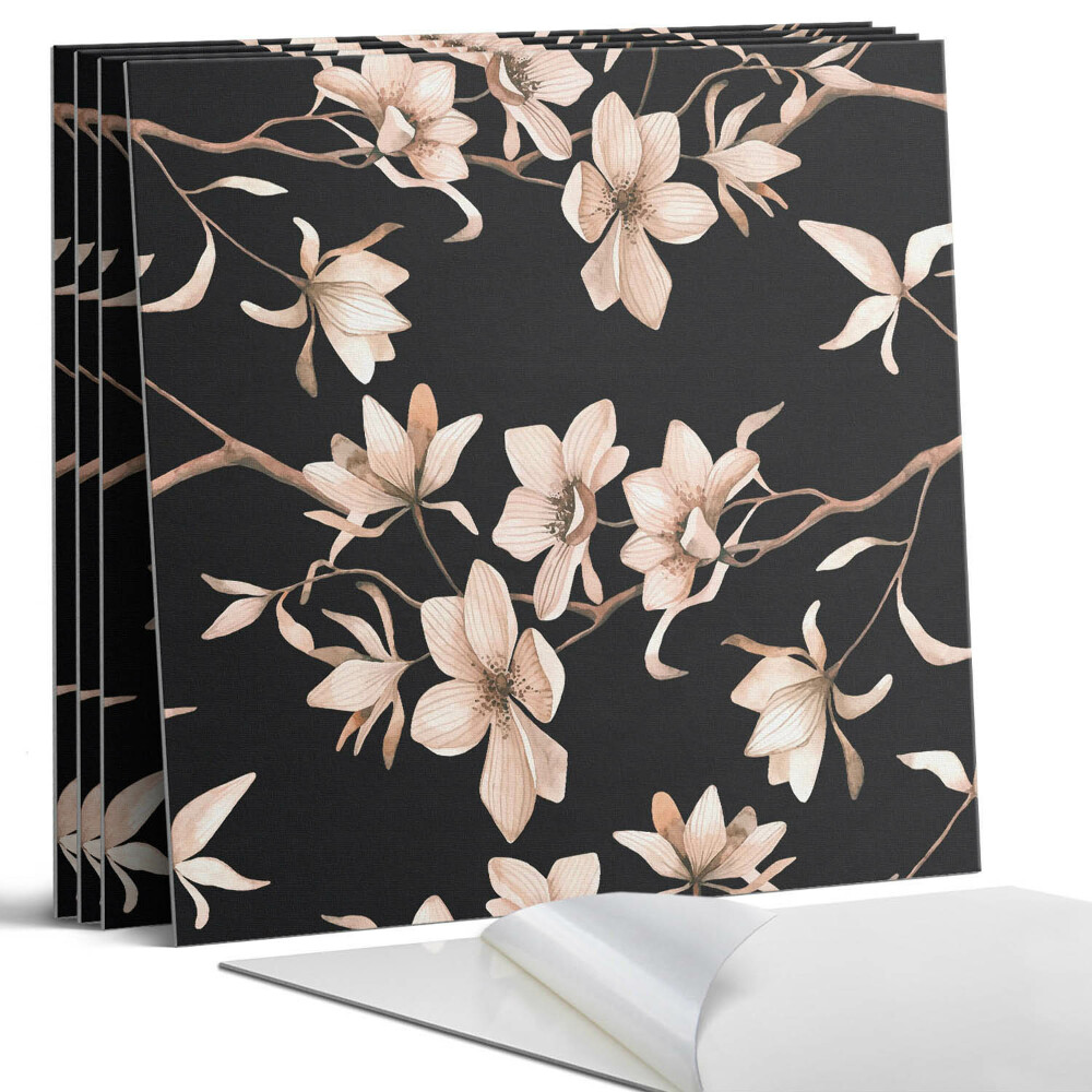 Falpanel négyzet Virágminta a háttérben