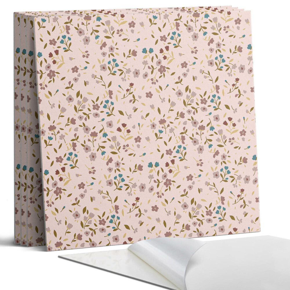 Öntapadó falburkolat négyzet Virágminta a háttérben