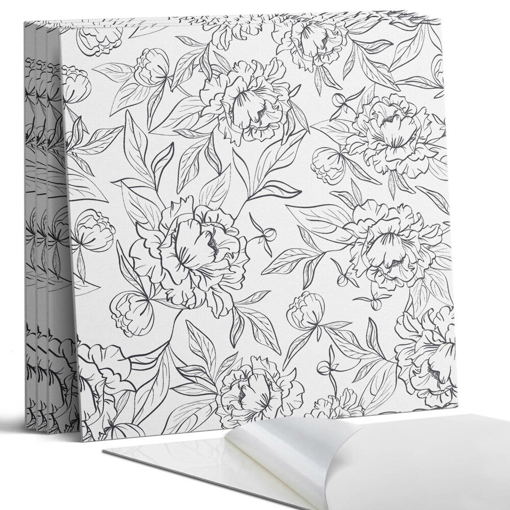 Öntapadó falburkolat négyzet Virágminta levelekkel